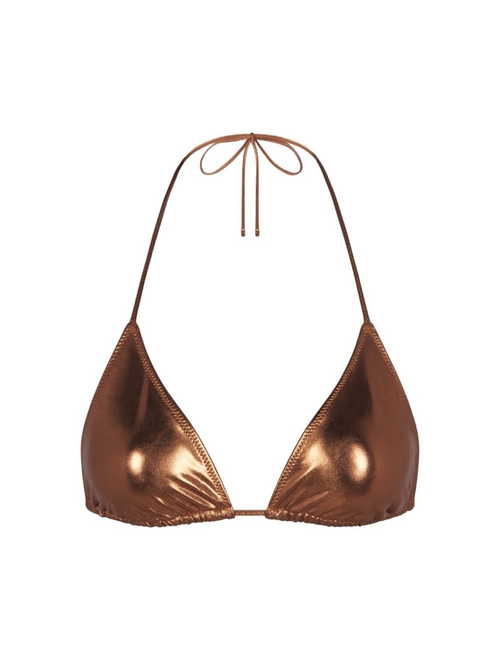 NWOT Skims Metallic Swim Triangle String Bikini Top Penny Gold Large